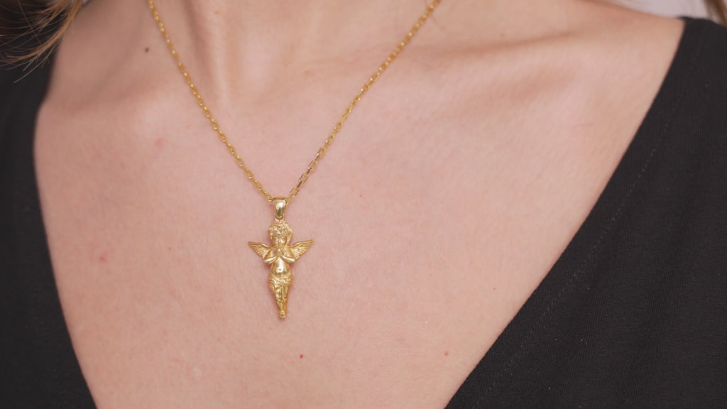 Guardian Angel Prayer Necklace in Silver or Gold