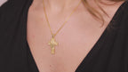 INRI Jesus Cross Necklace in Sterling Silver or Gold