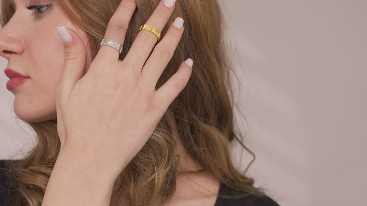 Sterling Silver Cross Ring in Wedding Band Style