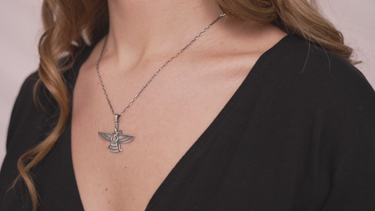 Ahura Mazda Persian Mythology Necklace in Silver or Gold