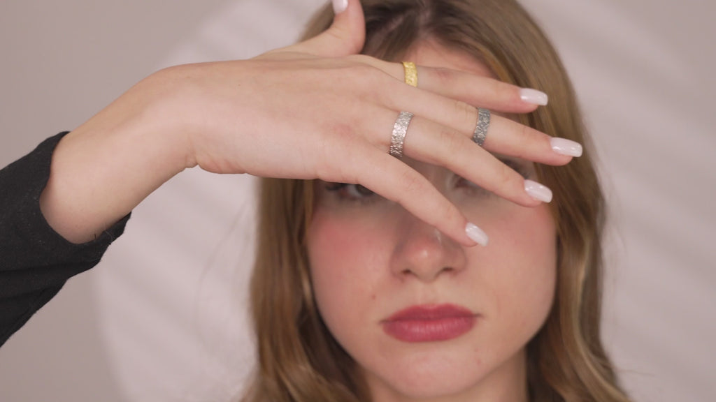 Symbolic Floral Ring in Sterling Silver or 14K Gold