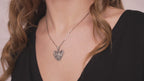 Two Elephant Heart Necklace in Sterling Silver or Gold