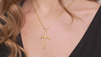 Grapevine Cross Pendant Necklace in Sterling Silver