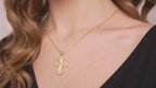 Ornate Cross Necklace in Sterling Silver or Gold