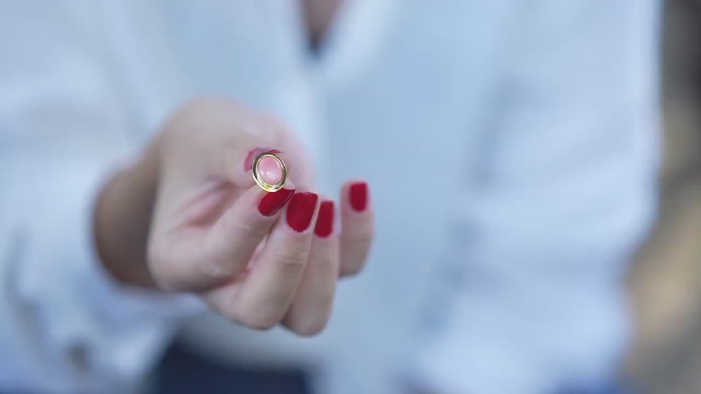 Pink Coral Stud Earrings, 925 Sterling Silver, Gold Vermeil, (8x10mm)
