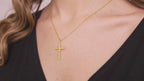Gothic Cross Pendant Necklace in Sterling Silver