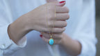 Dainty Turquoise Pendant Necklace in Gold Vermeil