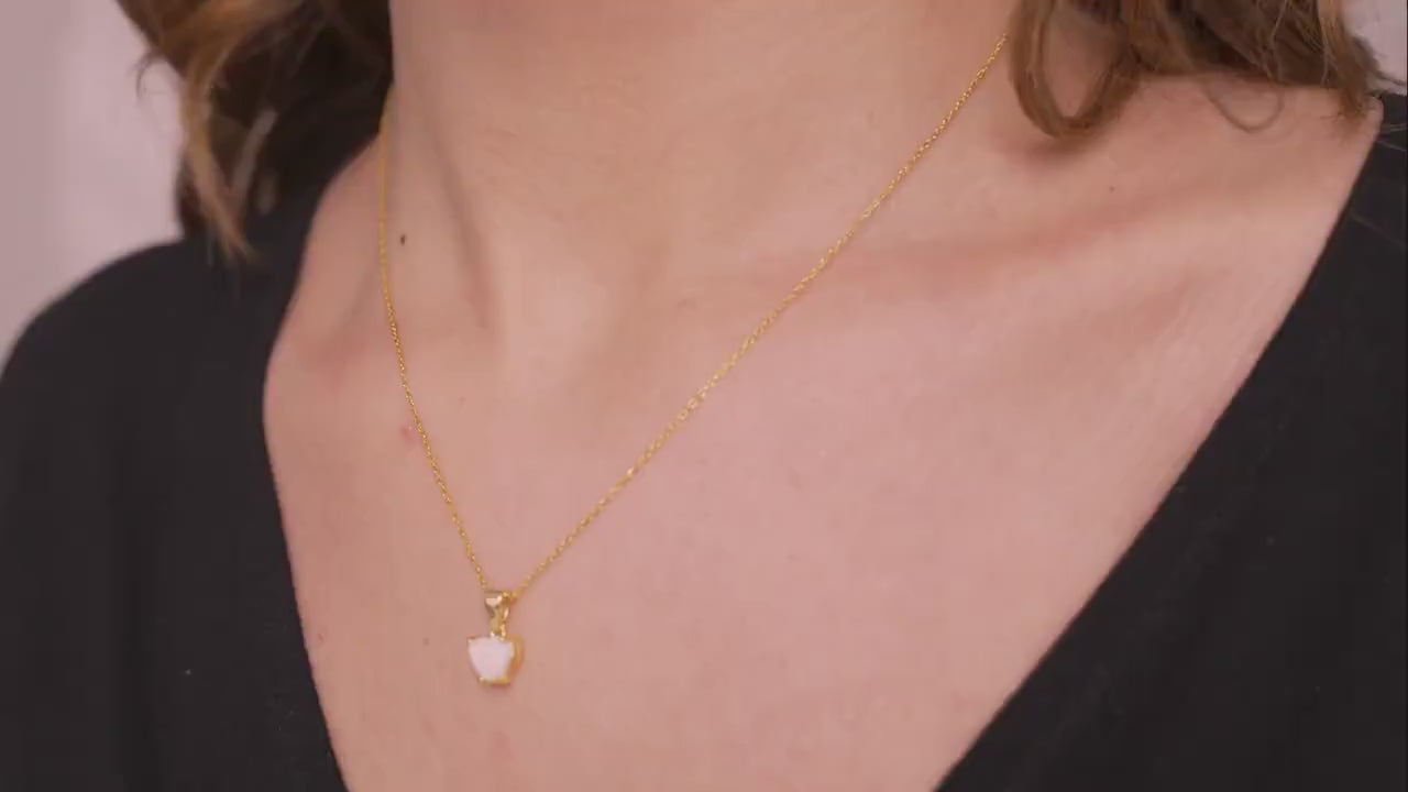 Heart Opal Necklace in Sterling Silver - October Birthstone - EternityPieces